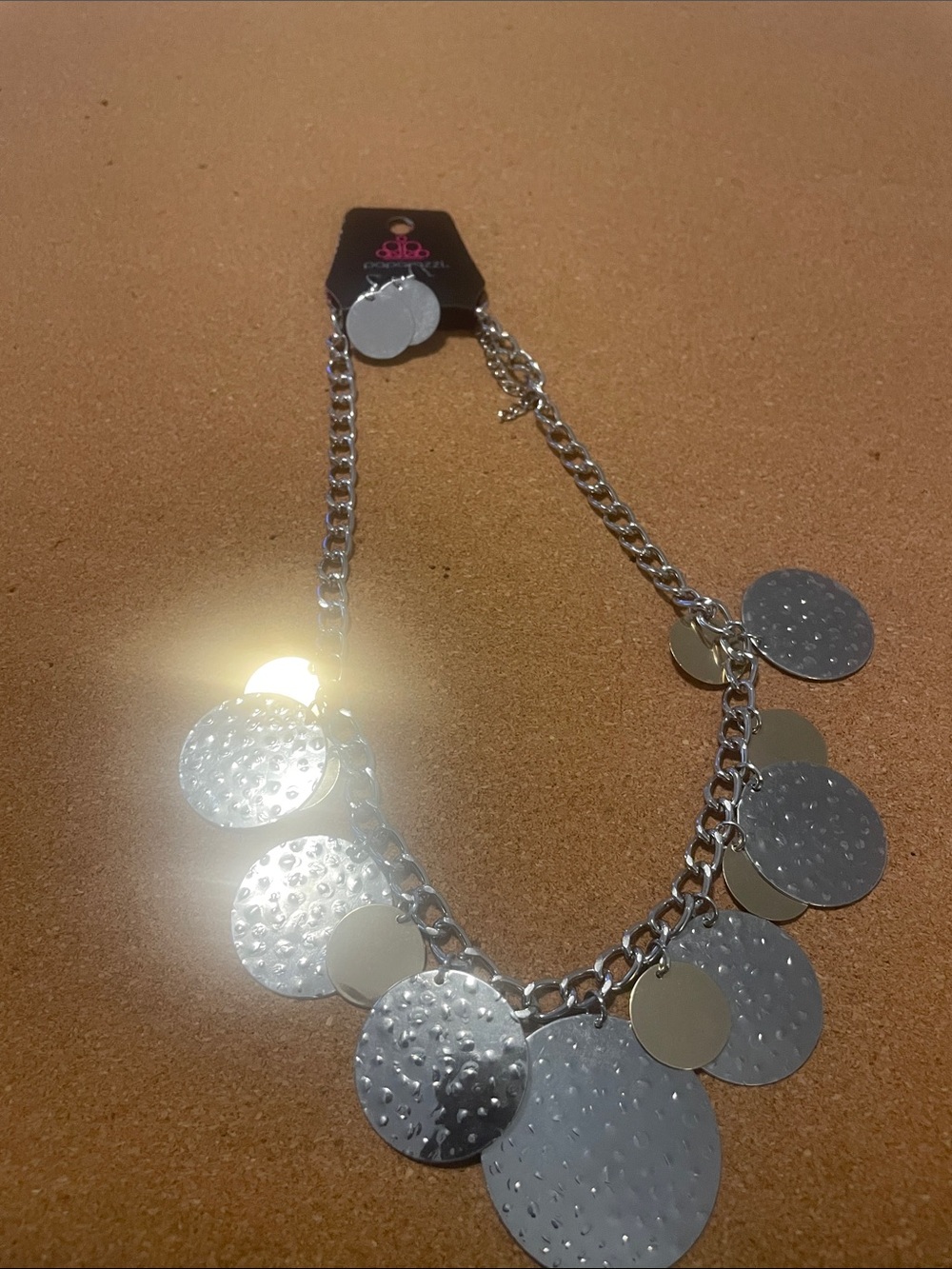 paparazzi Silver Disc Drop Statement Necklace
